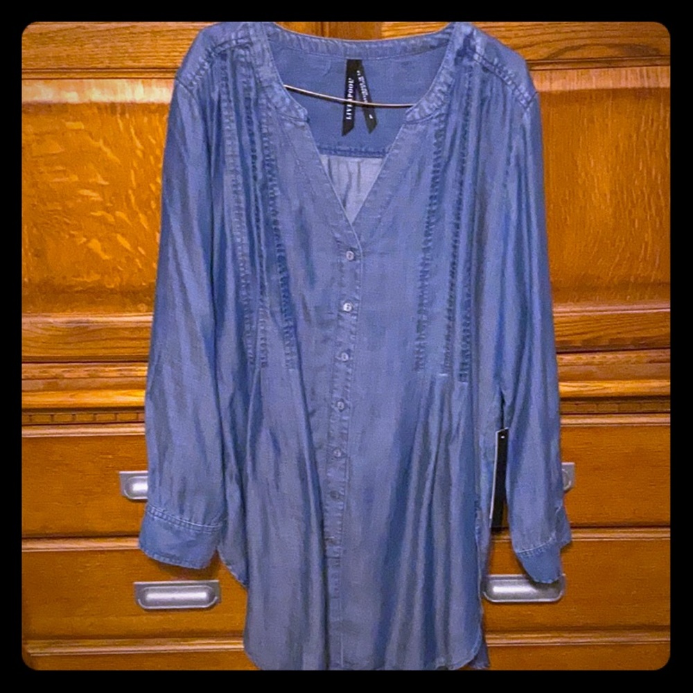 Liverpool chambray denim tunic new